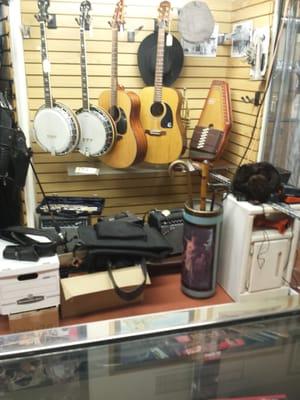 Various musical instruments for sale here