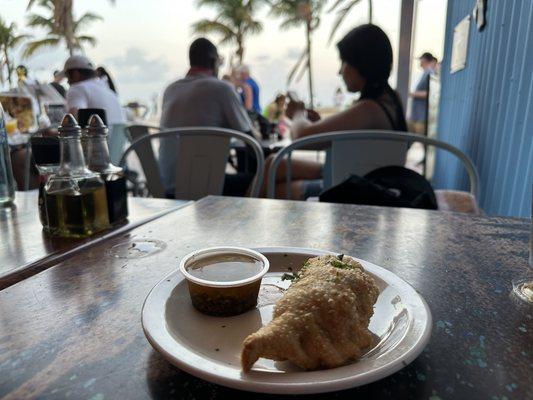 Empañada by the beach