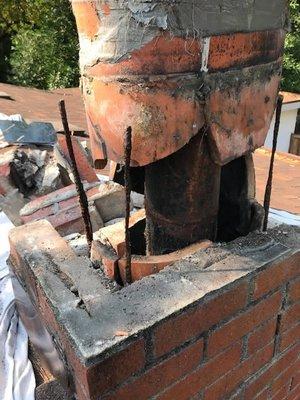 A chimney badly in need of repair