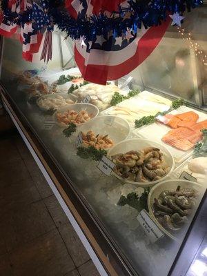 Seafood display up front!