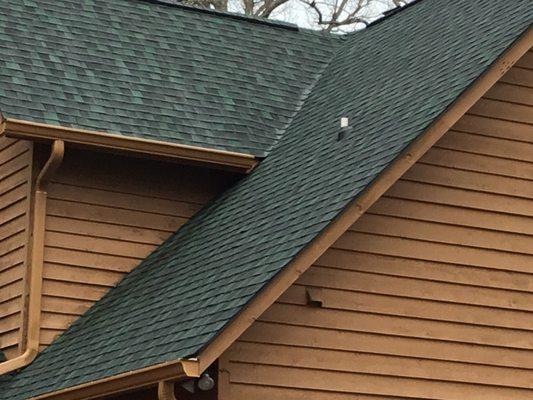 Installed the CertainTeed Integrity System with Landmark PRO shingles in color Max Def Hunter Green.