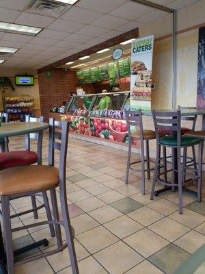 More spacious than many other Subways. Hightop tables and booths.