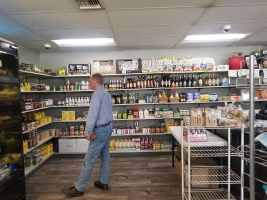 Coffee, gravy, pasta, passata, breads, full deli, meat counter. All the food stuff.