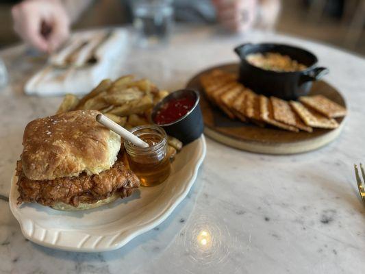 Fried biscuit and dip