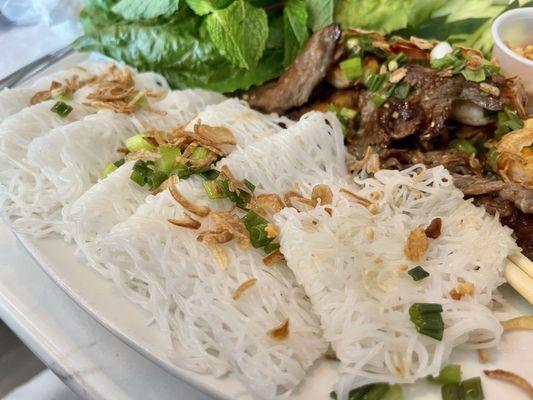 Another angle of the Fine Vermicelli Grilled shrimp , Chicken, Lemongrass Beef.