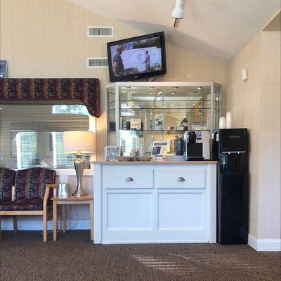 Coffee bar in one of the waiting rooms.