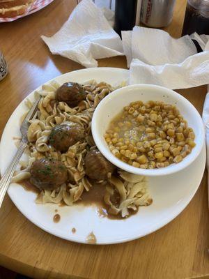 Swedish Meatballs and Corn Nibblets