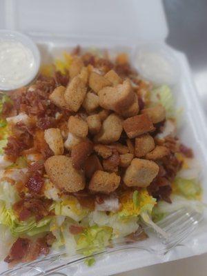 Try one of our Crispy or Grilled Chicken Salads w/ our in-house, homemade Ranch and add Bacon!!!