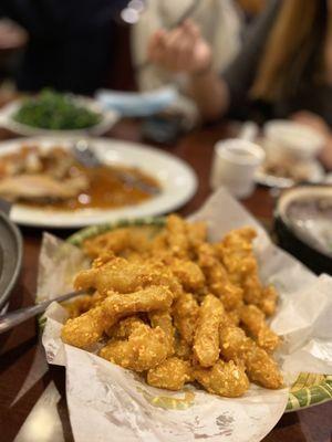 515. Fried Pumpkin Sticks with Salt & Pepper with Salted Egg Yolk Plate