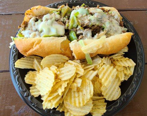 Philly Cheesesteak lunch plate, mmmm...