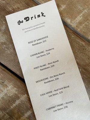 The tasting menu