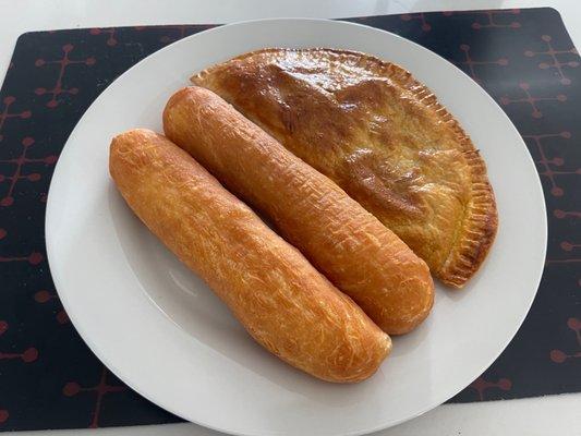 Beef, cheese, meat pie