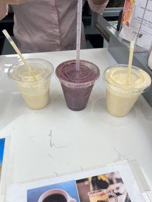 Moonlight Mango smoothie and Triple Berry Junction smoothie. Both were lousy.