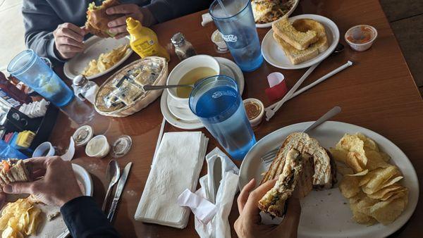 Gyro panini, Philly cheese steak panini, bread tenderloin sandwich, Mexican skillet