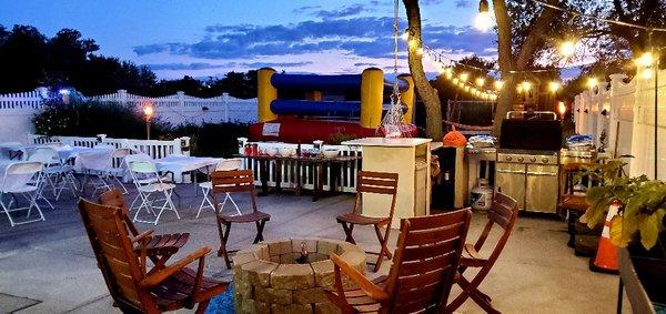 tables,chairs, inflatable boxing ring