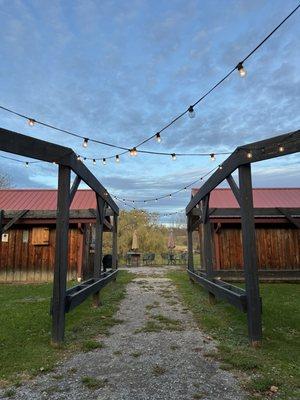 Winter months: walking area leading to the outdoor seating