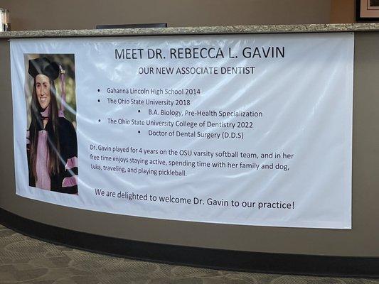 Dr, Rebecca Galvin, new Associate Dentist