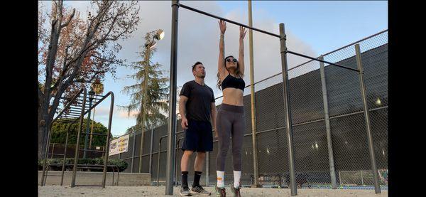 Pull-ups at the park!