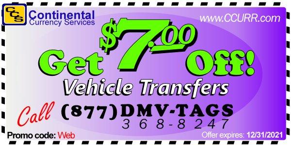 $7.00 OFF DMV Vehicle Transfers