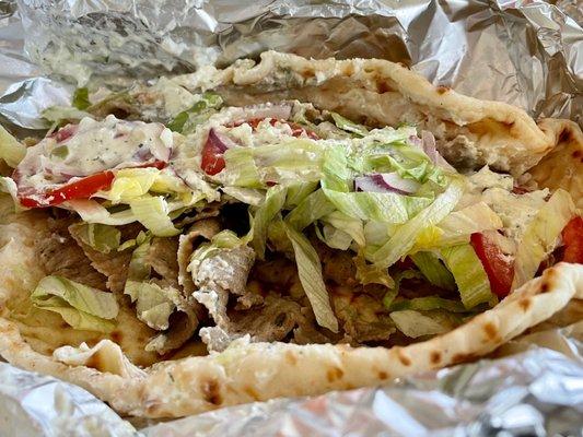 Gyro on pita - very tasty