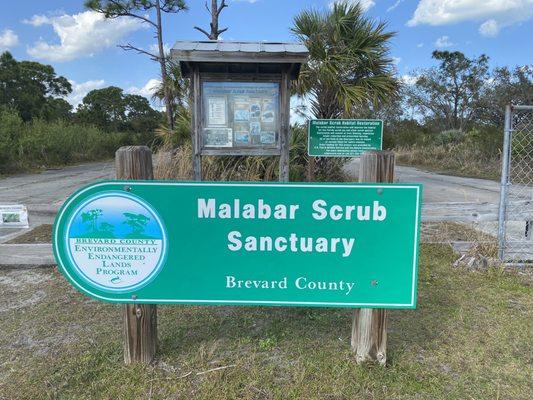 The entrance sign to the sanctuary