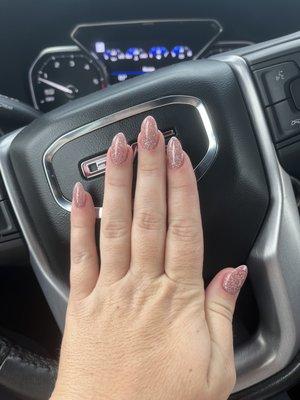 Dipped Nails with tips.