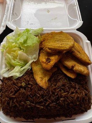 Mushroom Rice and fried plantains