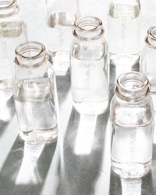 recycled Raw Republic glass bottles