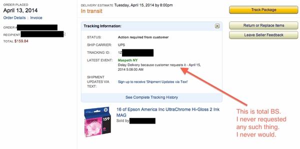 Maspeth being Maspeth. They did this on TWO separate shipments from TWO separate Amazon sellers. Both falsely marked as 'hold'.