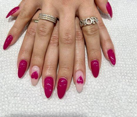 Uv gel extensions with gel design