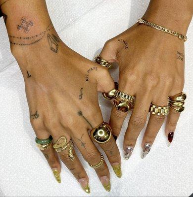 Hand tattoos