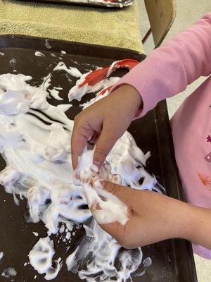 Shaving cream for sensory play!