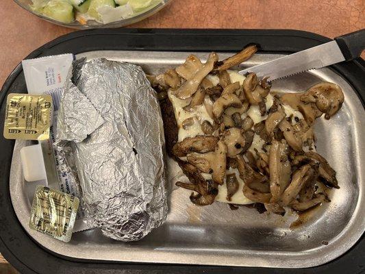 8 oz. Swiss Mushroom Steak & Baked Potato