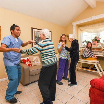 Music and dancing with the residnts