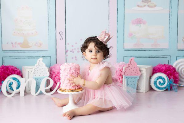 One year cake smash session Carlsbad photography