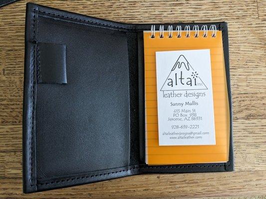 Leather notepad holder