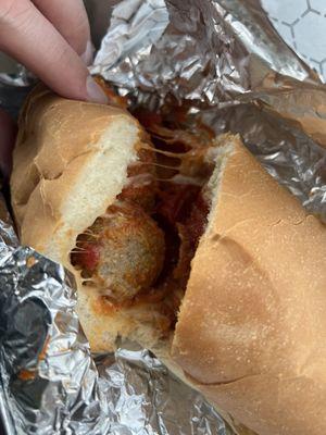 Meatball Sub - hot and ready. Not messy! 2/2024