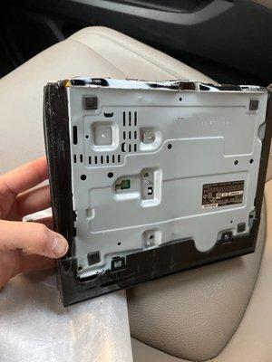 Run over DVD player