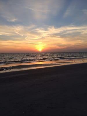 Our first Florida beach sunset. This was right outside our door!!!