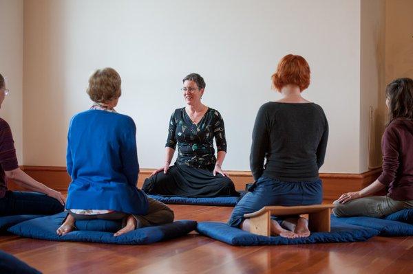 When we practice meditation, I like to say, "There is no extra mindfulness on the floor." Some of us sit on the floor, some sit in chairs!