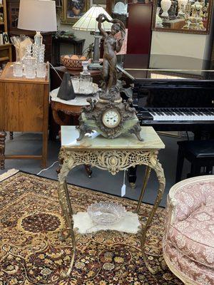 Circa 1880's signed, onyx and brass lamp.