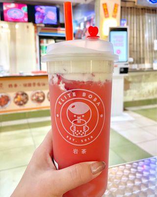 Raspberry Yakult Green Tea W. Cheese Top