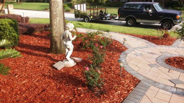 Re-Landscape Picture 6 - Multi Color Roses Add To Creat Appeal In The Small Court Yard Area leading To The Front Door