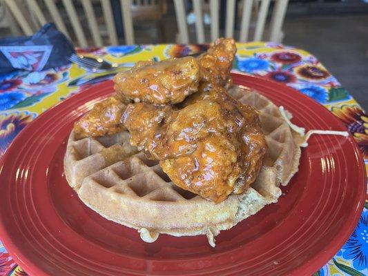 Hot Honey Butter Chicken and Waffle