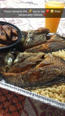 Fried fish n dry rice