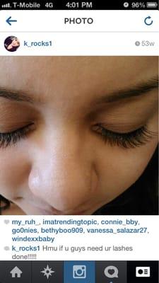 Size 14.. Individual eyelash extensions done by kenia