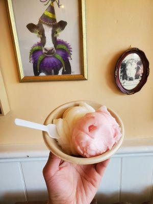 lemon lime and pink grapefruit sorbet