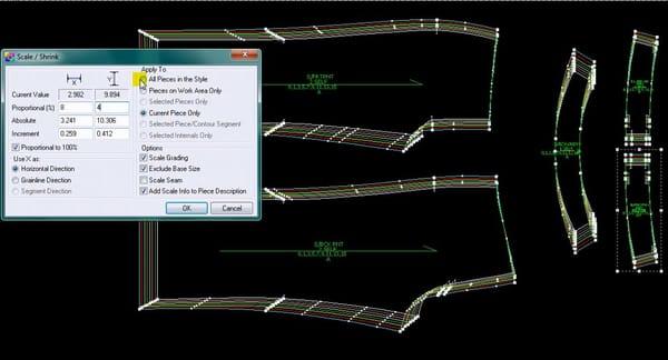 Computerized adjustment of patterns.