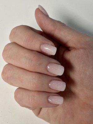 French ombré with a little sparkle!