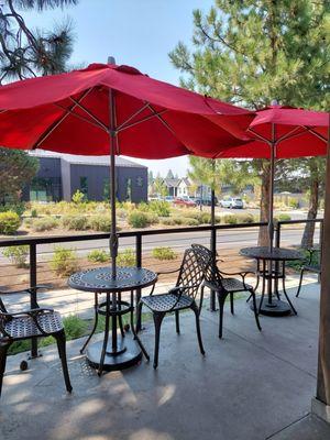 Shady patio seating during the summer!